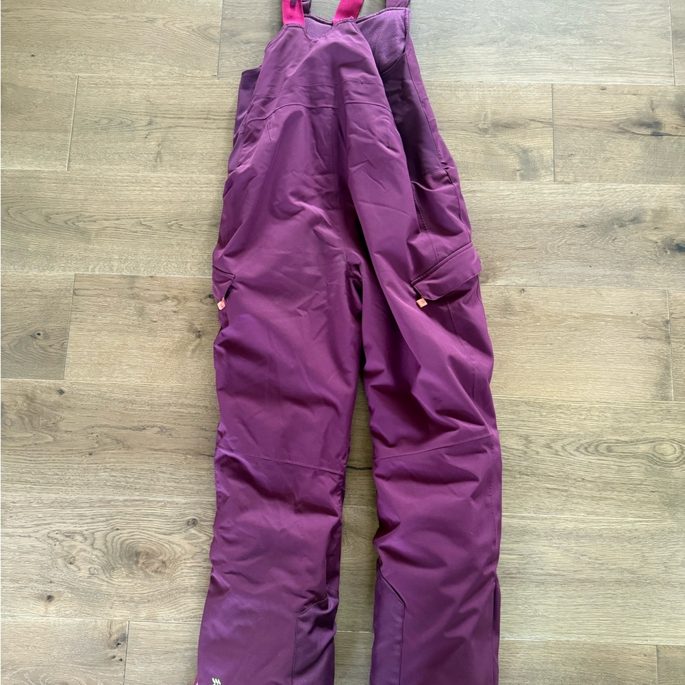 Girls All in Motion Plum Ski Bib Overalls